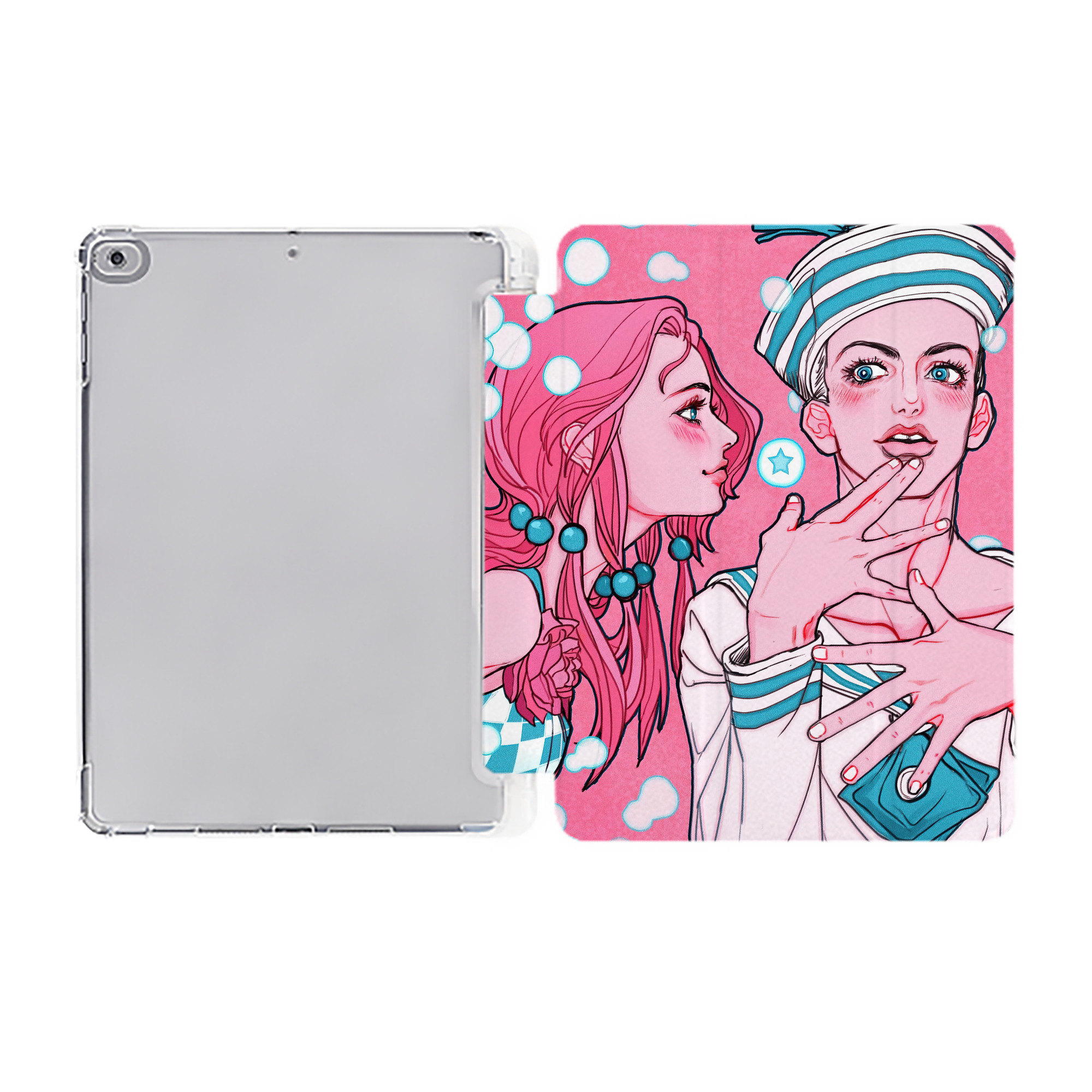 （画像用） ジョジョの奇妙な冒険 JoJo's Bizarre Adventure IPad ケース ペン収納付き 三つ折りスタンド PUレザー×シリコン 対応機種9.5/10.5/10.9インチ